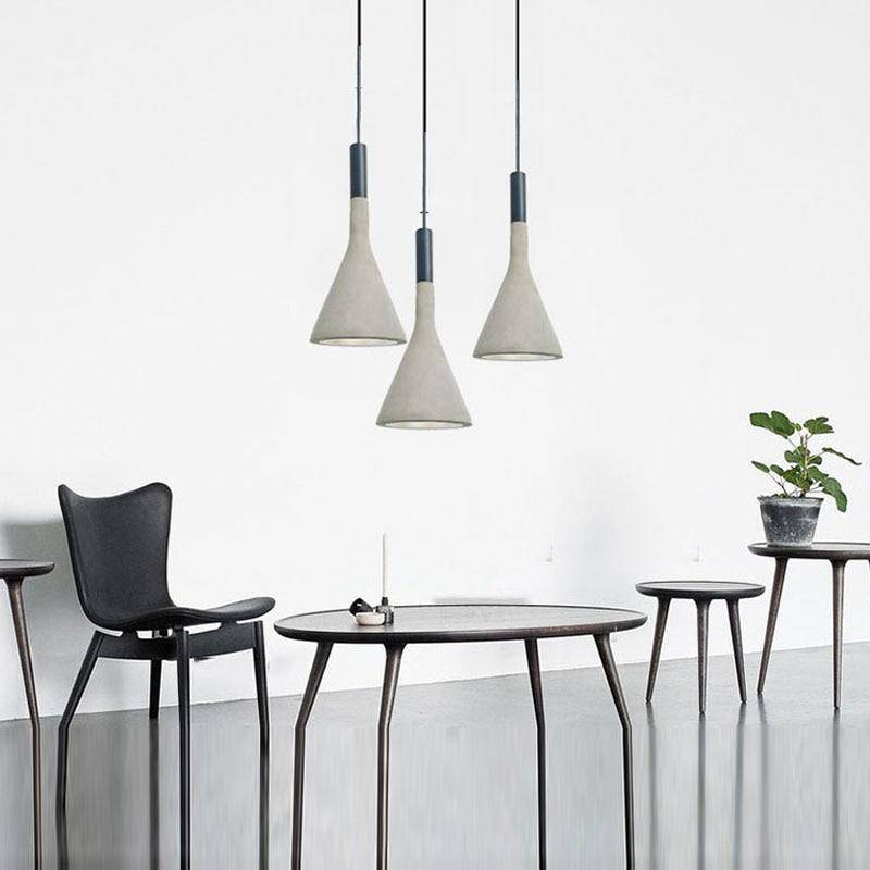 pendant light LED design with lampshade conical cement