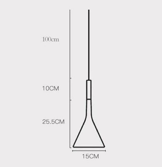 Suspension design LED avec abat-jour conique en ciment