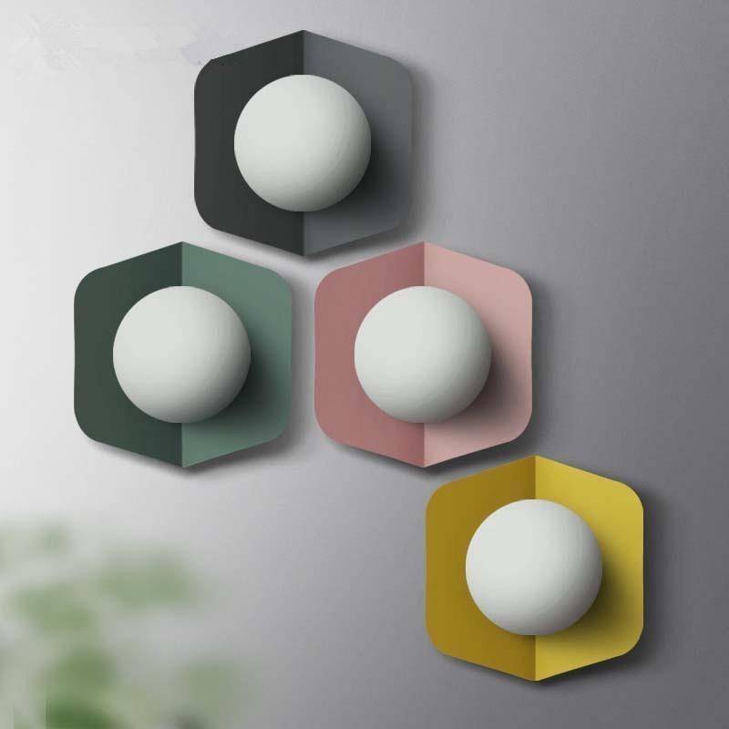 wall lamp Morden Minimalist white ball wall mounted LED (coloured)