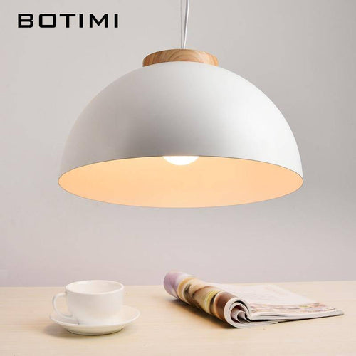 Modern pendant light with LED metal and wood Botimi