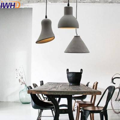 Suspensions design à LED en ciment (plusieurs formes)