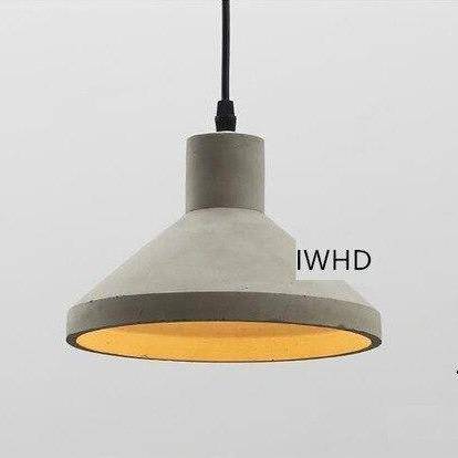Suspensions design à LED en ciment (plusieurs formes)