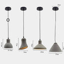 Suspensions design à LED en ciment (plusieurs formes)