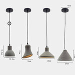 Suspensions design à LED en ciment (plusieurs formes)