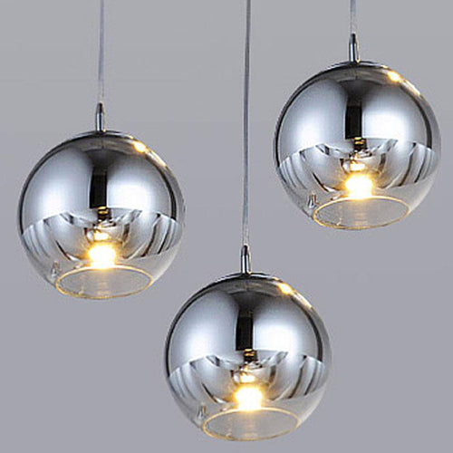 Chrome and Glass Spherical pendant light