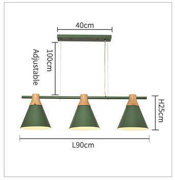 Lámpara de suspensión LED de madera y metal en color nórdico