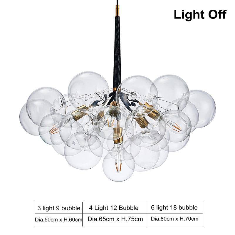 Design chandelier with Modern glass bubbles