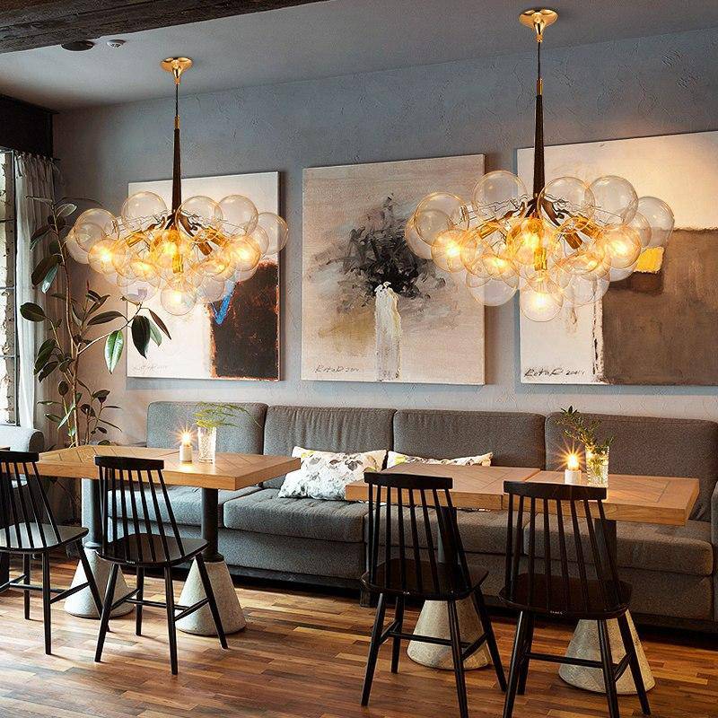 Lustre design avec bulles en verre Modern - vue 8 sur 11
