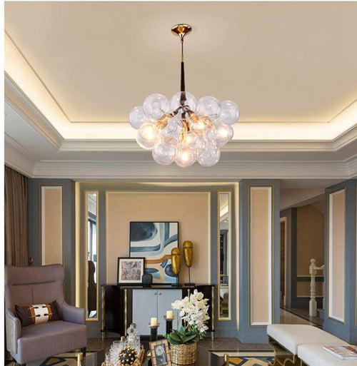 Lustre design avec bulles en verre Modern - vue 2 sur 11