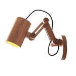 Applique murale LED ajustable en bois avec spot