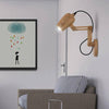 Applique murale LED ajustable en bois avec spot