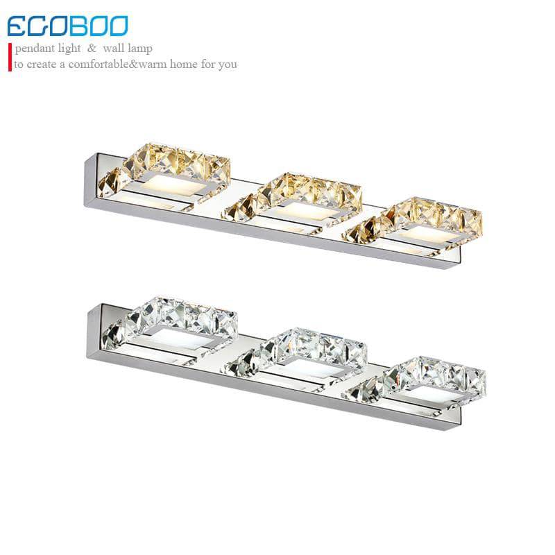 Applique murale LED en cristal carrée pour miroir de salle de bain - vue 3 sur 2