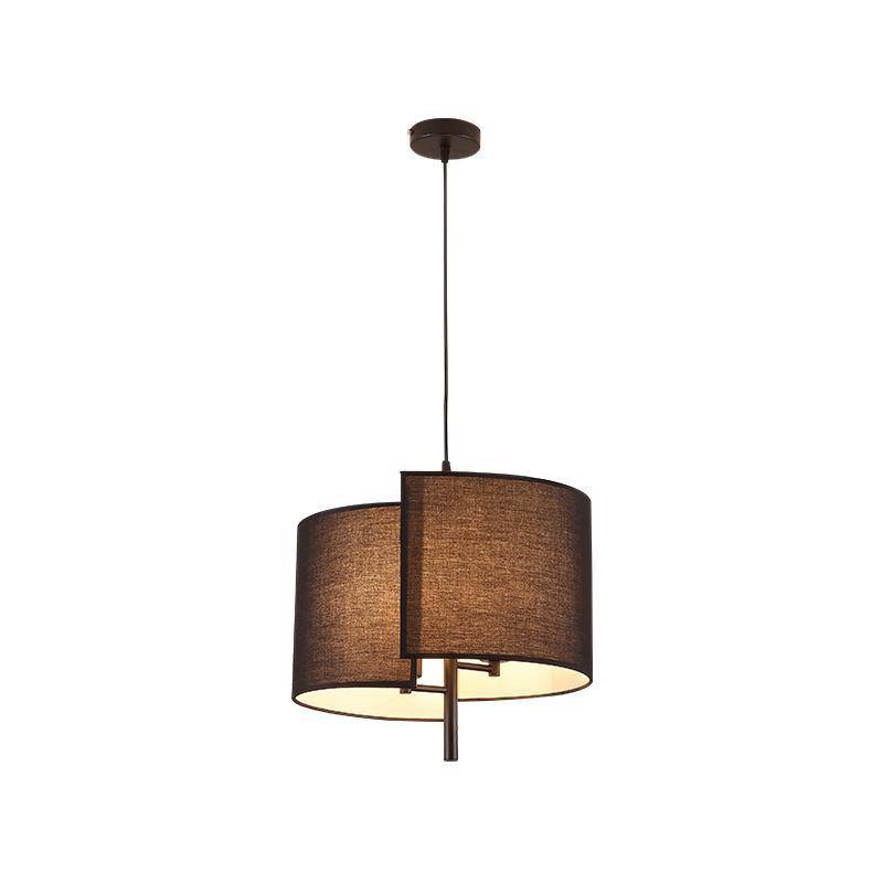 Suspension LED en tissu à abat-jour arrondi - vue 5 sur 5
