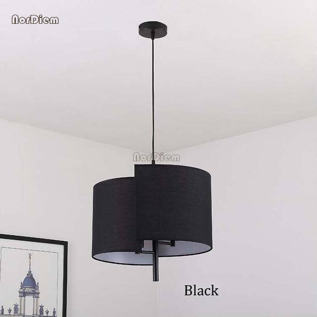 LED pendant light fabric with rounded lampshade