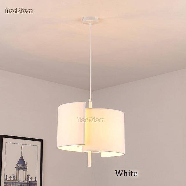 LED pendant light fabric with rounded lampshade