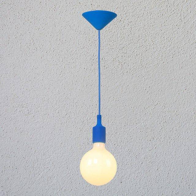 Colorful wire pendant light and Tea Shop Bulb