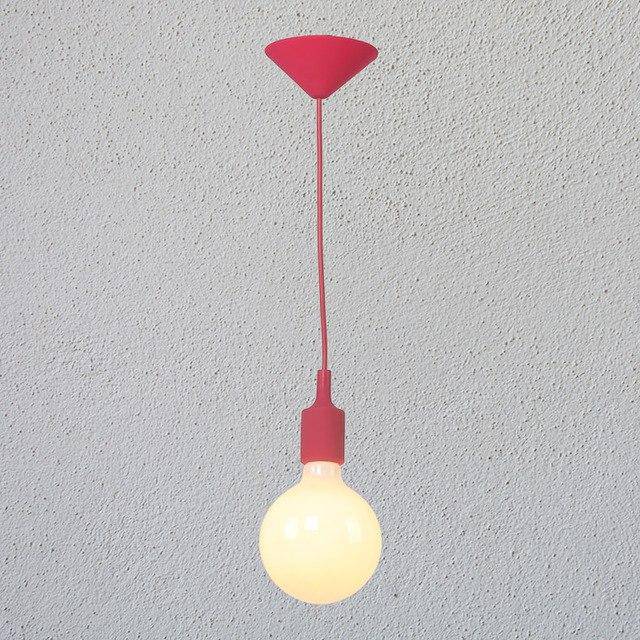 Colorful wire pendant light and Tea Shop Bulb
