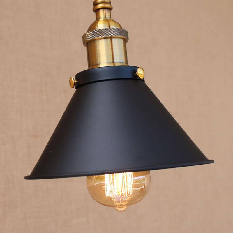 wall lamp black and gold adjustable American country