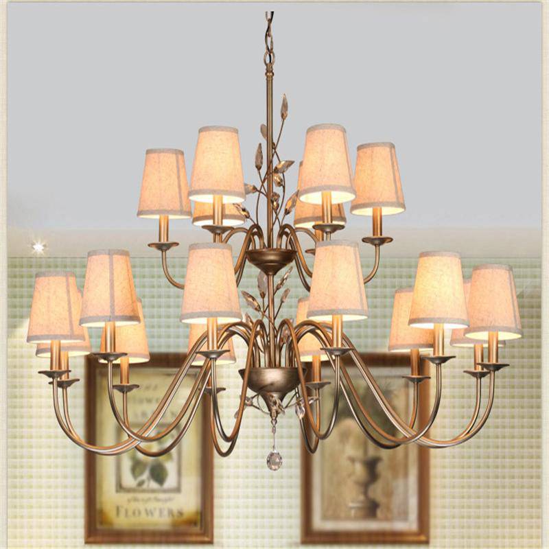 Lustre en chandelier avec abat-jour Art Deco