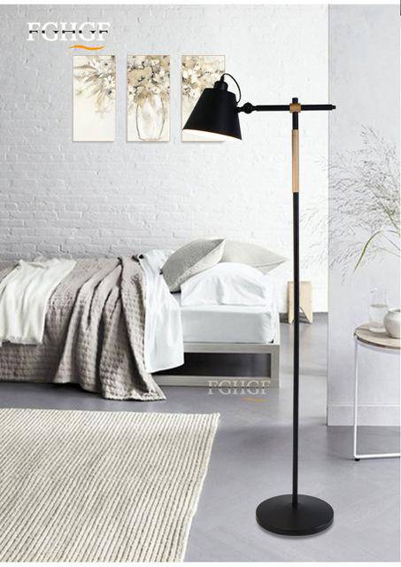 Floor lamp wood and metal design adjustable Floor