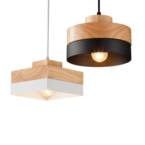 pendant light Wood and metal Scandinavian (square or round)