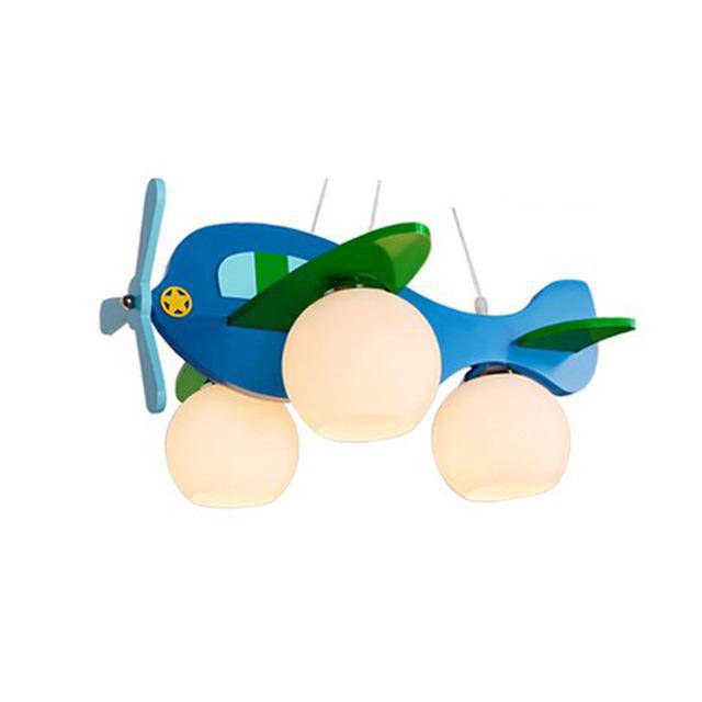 Lámpara de techo LED para niños con planos de madera