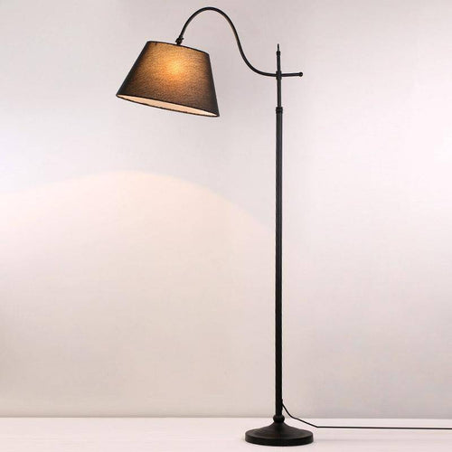 Floor lamp rustic LED with lampshade fabric
