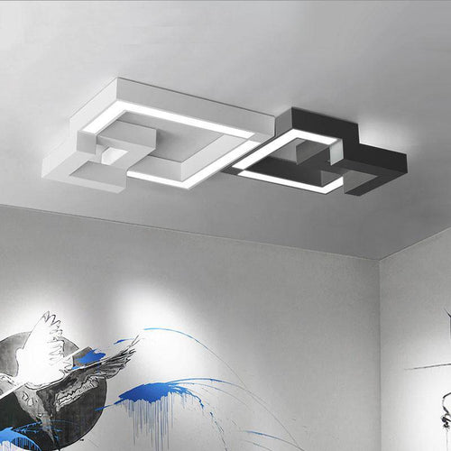 Lámpara de techo design LED geométrico negro o blanco (varios tamaños)