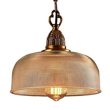 Suspension antique rustique dorée à LED American Industriel - vue 2 sur 2