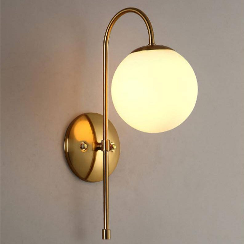 wall lamp simple gold wall with ball