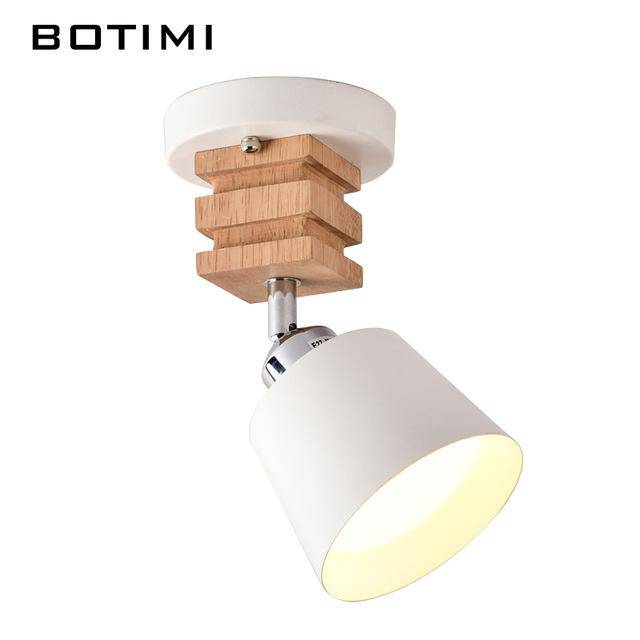 Plafonnier LED ajustable en bois et métal