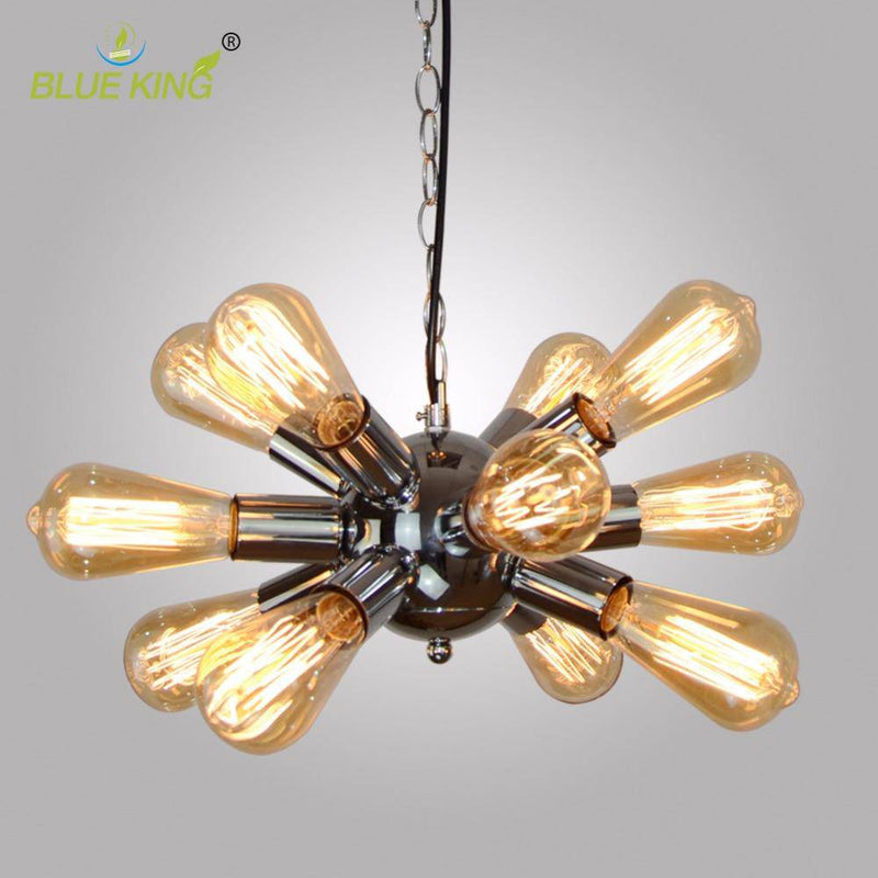 pendant light chromed metal ball with several lamps