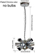 Suspension boule en métal chromé avec plusieurs lampes
