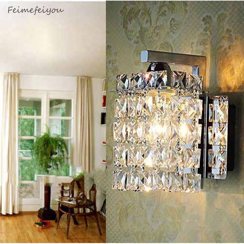 wall lamp chrome and crystal drop LED wall light Feimefeiyou
