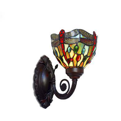 wall lamp antique rustic glass wall hanging with coloured shapes FUMAT