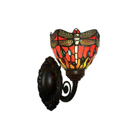 wall lamp antique rustic glass wall hanging with coloured shapes FUMAT