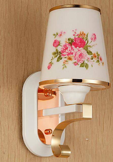wall lamp rose gold wall with lampshade Aisle