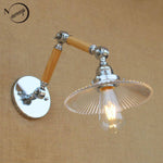 Applique murale LED ajustable Art Deco chromée, bois et verre