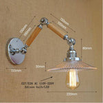 Applique murale LED ajustable Art Deco chromée, bois et verre