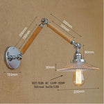 Applique murale LED ajustable Art Deco chromée, bois et verre
