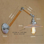 Applique murale LED ajustable Art Deco chromée, bois et verre