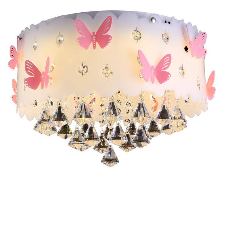 Plafonnier en cristal à LED avec papillons