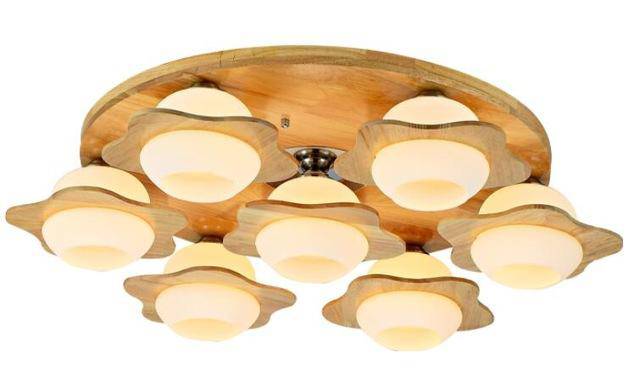 Plafonnier en bois avec fleurs Wooden - vue 5 sur 6