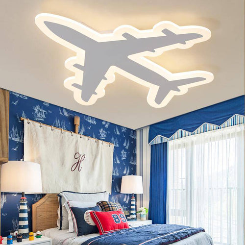 Lámpara de techo LED infantil con forma de avión (varios colores)