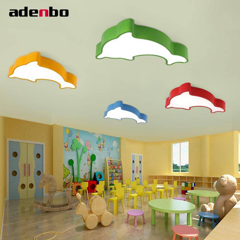 Child LED Ceiling lamp with color dolphin