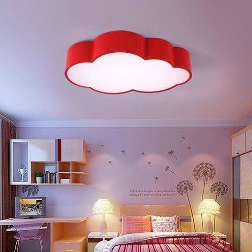 Plafonnier LED forme nuage en métal acrylique pour chambre d'enfant 2  couleurs