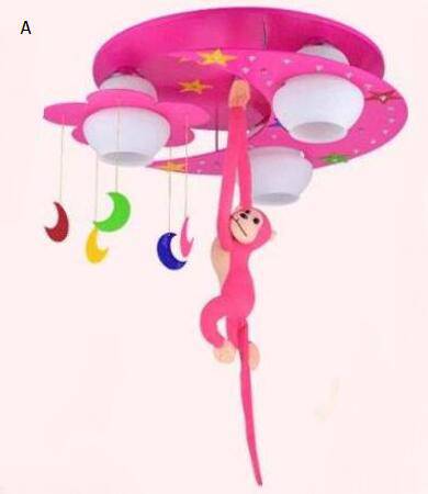 Child ceiling lamp with hanging monkey (several colors)