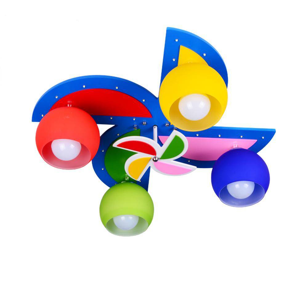 Plafonnier enfant LED en forme d'hélice de couleurs - vue 3 sur 4