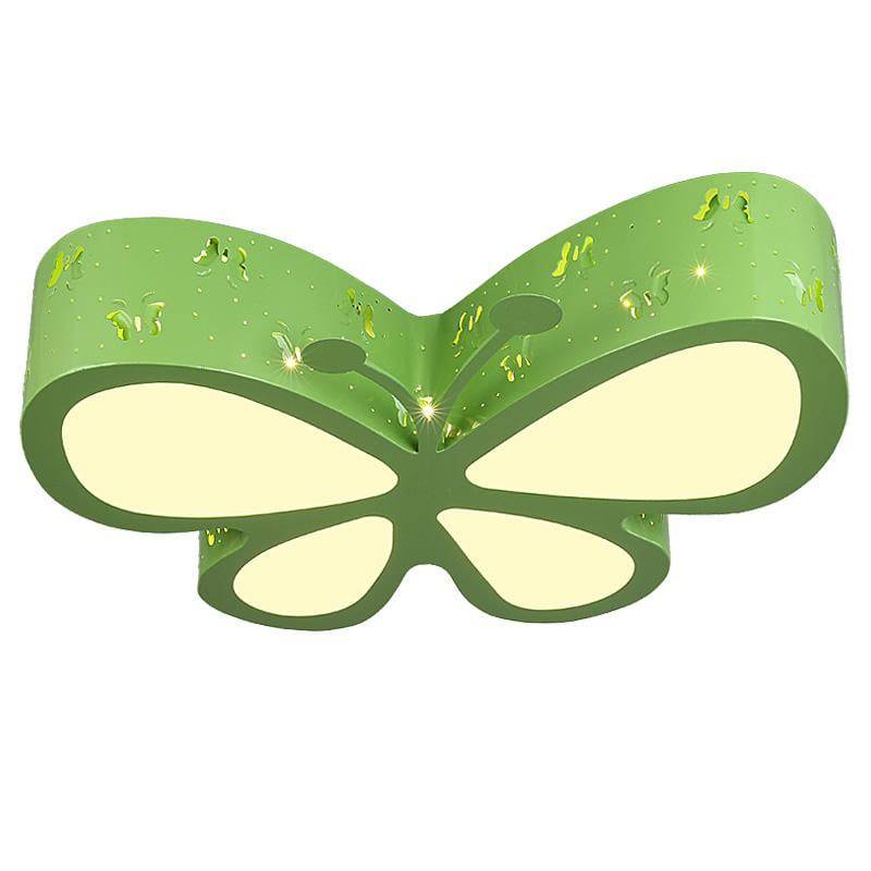 Child ceiling lamp in the shape of a green butterfly