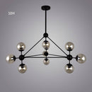 Lustre design noir avec plusieurs branches et verre Livewin